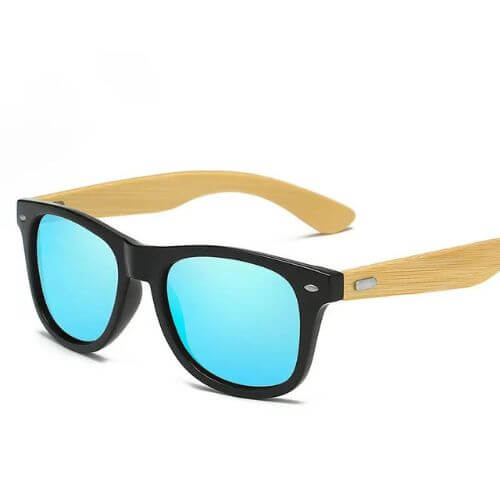 Óculos de Sol Masculino Polarizado Proteção UV400 Haste de Madeira