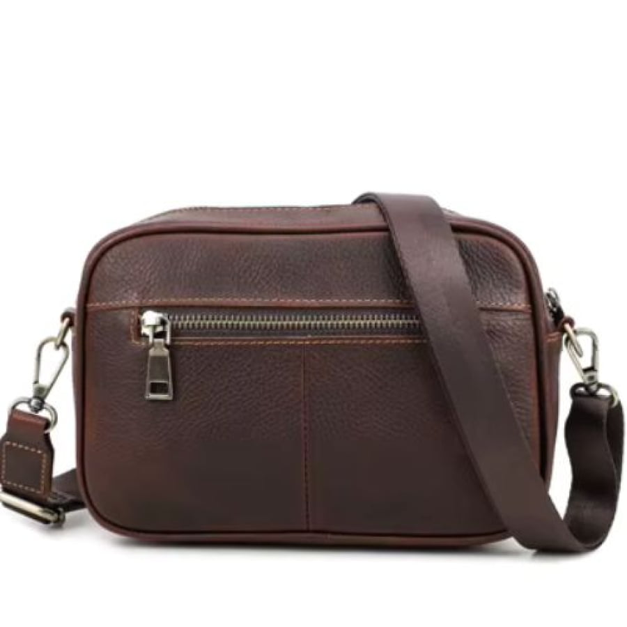 Bolsa Crossbody Masculina De Couro Legítimo Vintage Casual Csbd05