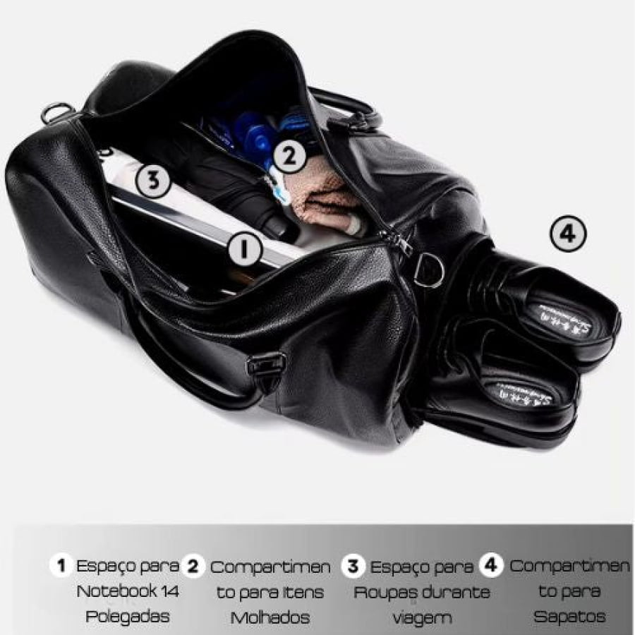 Bolsa De Viagem Couro Executiva Bagm401