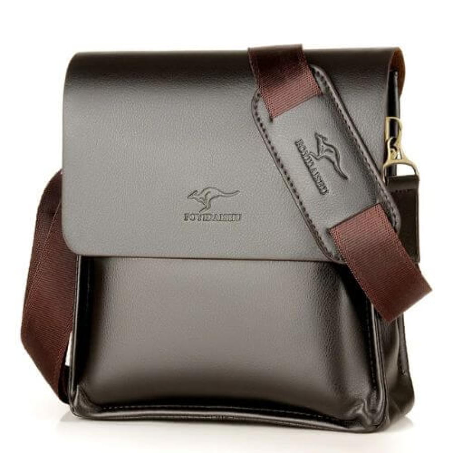 Bolsa Tiracolo Transversal Mensageiro Couro Kg Marrom Bagm12