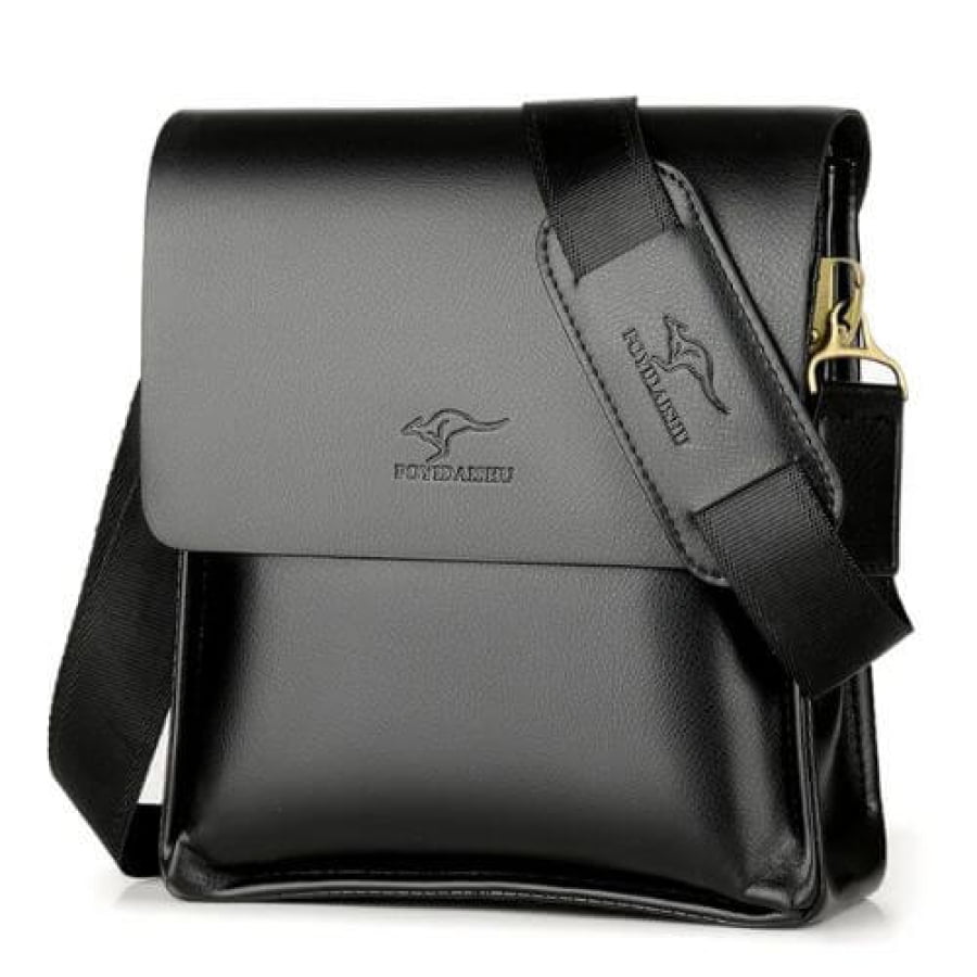 Bolsa Tiracolo Transversal Mensageiro Couro Kg Preto Bagm12