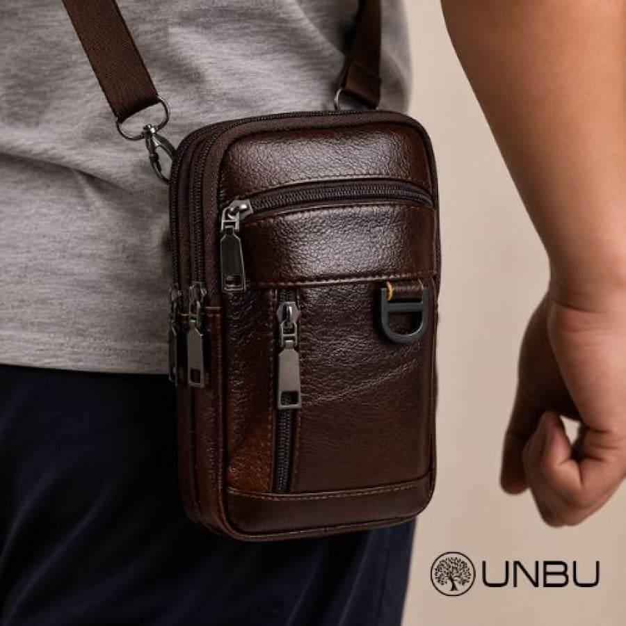 Bolsa Transversal Artesanal Couro Legítimo Label Unbu - Artesanal - bagm1004