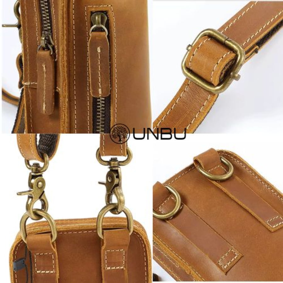 Bolsa Transversal de Ombro Artesanal em Couro Rústico bagm1001