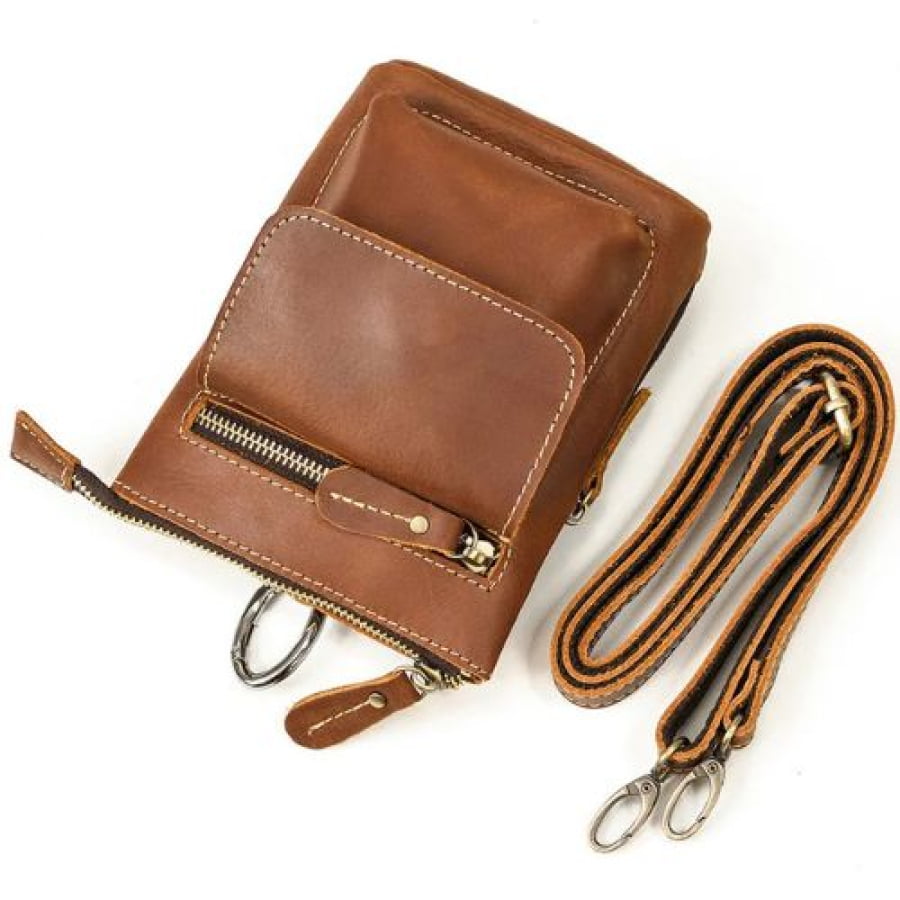 Bolsa Transversal Masculina de Couro Legítimo Vintage Unbu bagm602