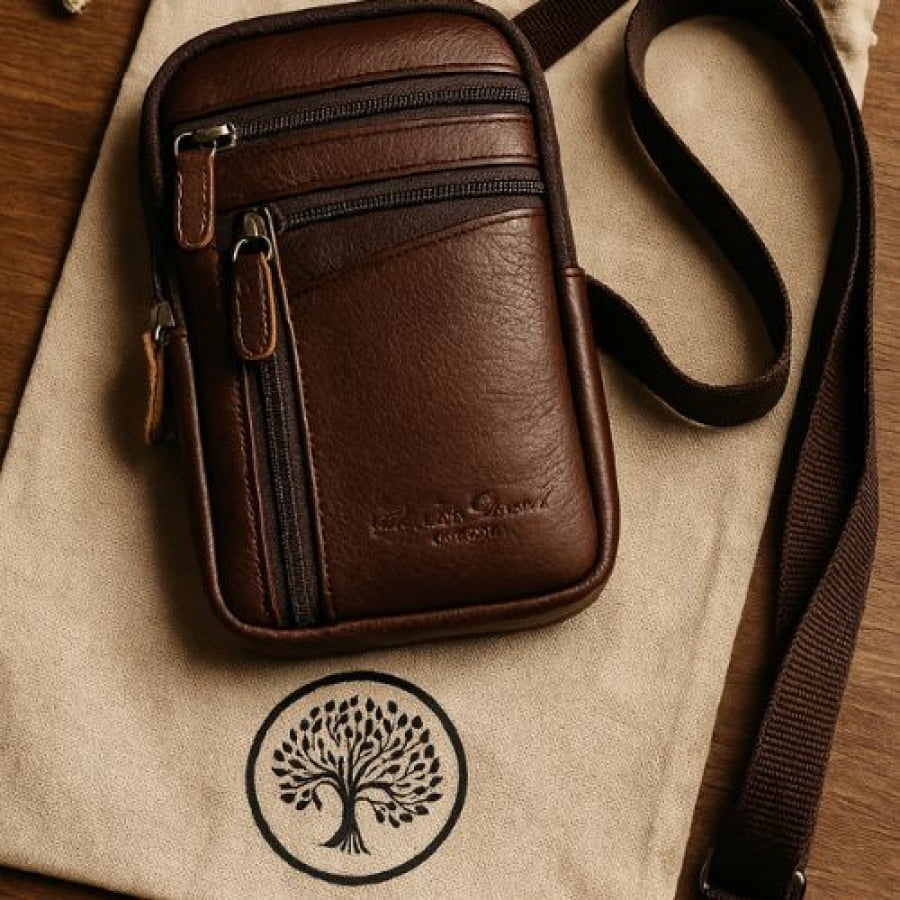 Bolsa Trasnversal Artesanal Couro Legítimo Unbu bagm02