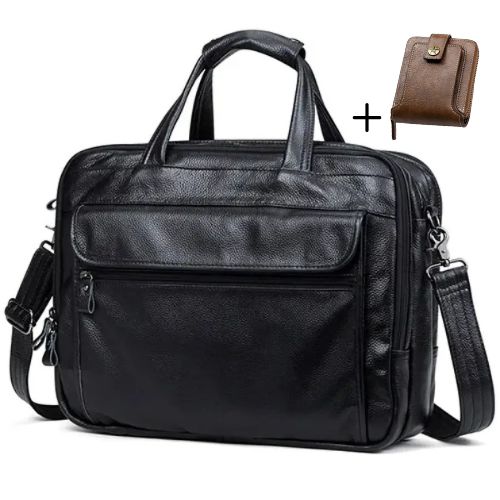 Maleta Executiva Masculina Premium Couro Legítimo Retro Essencial Mlt10