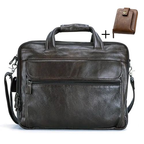 Maleta Executiva Masculina Premium Couro Legítimo Retro Essencial Mlt10