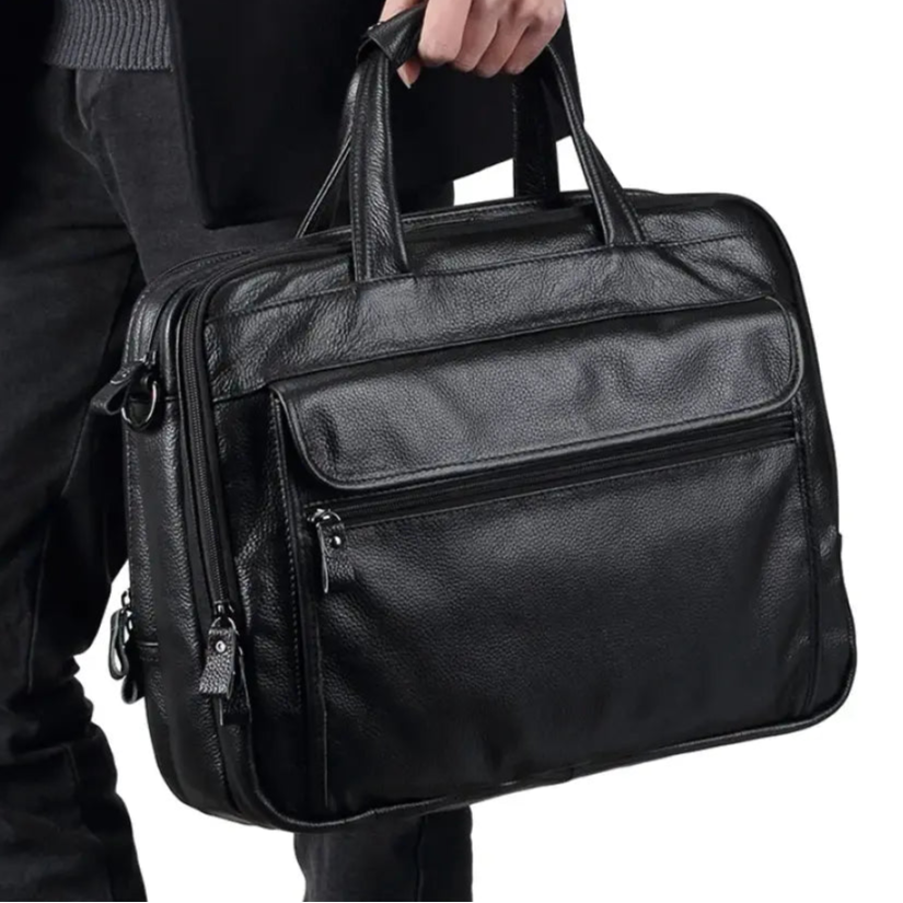 Maleta Executiva Masculina Premium Couro Legítimo Retro Essencial Mlt10