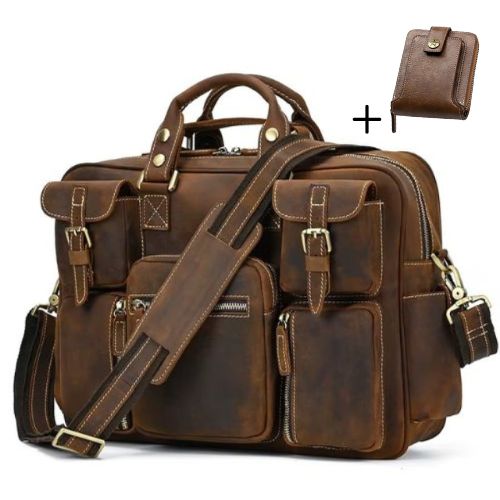 Maleta Executiva Masculina Premium Couro Legítimo Retro Layer Mlt09