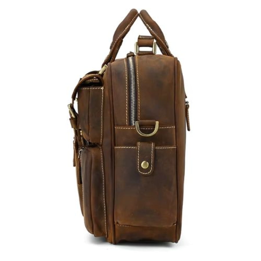 Maleta Executiva Masculina Premium Couro Legítimo Retro Layer Mlt09