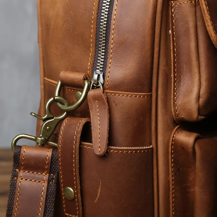 Maleta Executiva Masculina Premium Couro Legítimo Retro Layer Mlt09