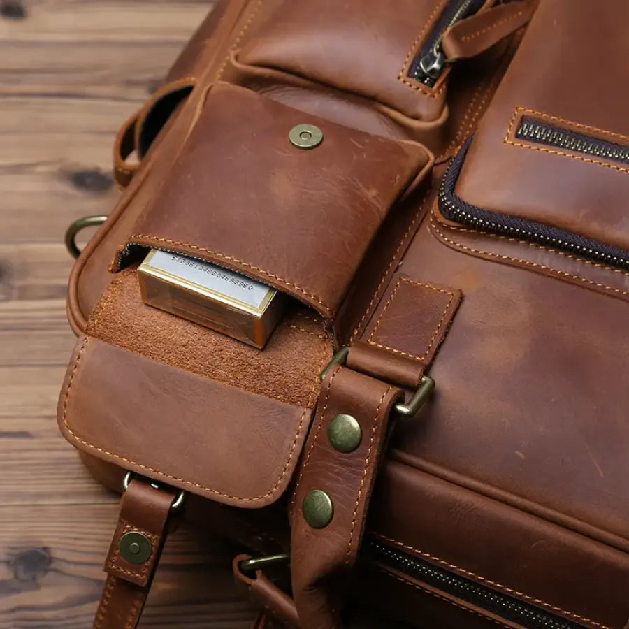 Maleta Executiva Masculina Premium Couro Legítimo Retro Layer Mlt09