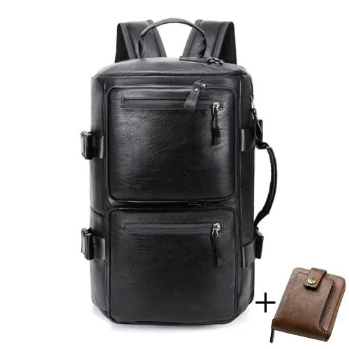 Mochila De Couro Para Viagem 2 Em 1 Bpk107