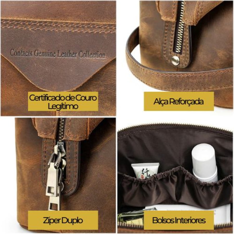 Necessaire Couro Legítimo Hash Ncs06