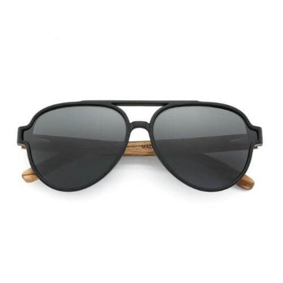 Óculos De Sol Masculino Pilot Polarizado Oi Wood Haste Madeira Glass03