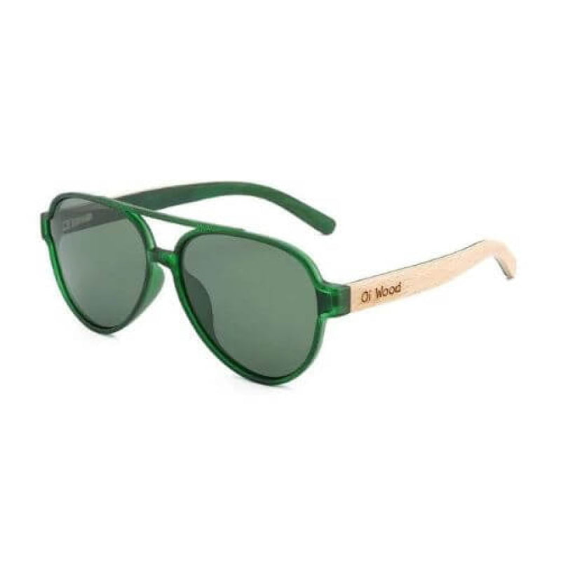 Óculos De Sol Masculino Pilot Polarizado Oi Wood Haste Madeira Glass03
