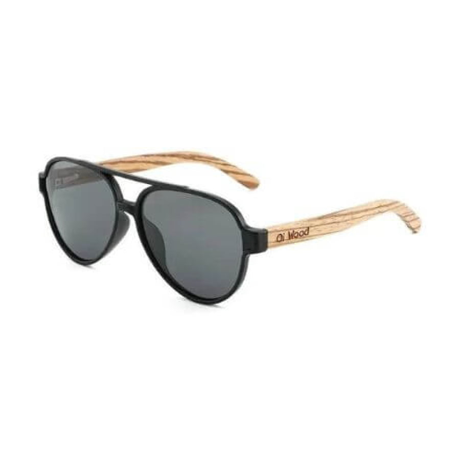 Óculos De Sol Masculino Pilot Polarizado Oi Wood Haste Madeira Glass03