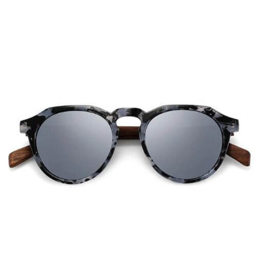 Óculos De Sol Masculino Redondo Polarizado Oi Wood Haste Madeira Glass02