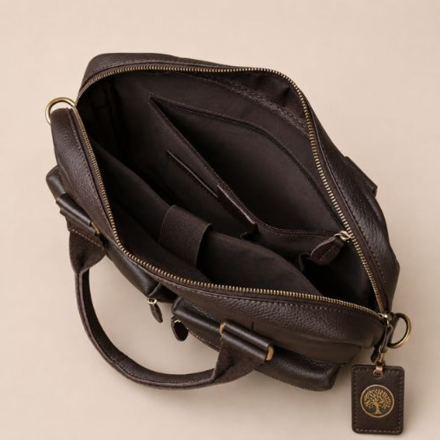 Pasta Executiva Masculina de Couro Legítimo Compact Pro Unbu - Preta - mlt27