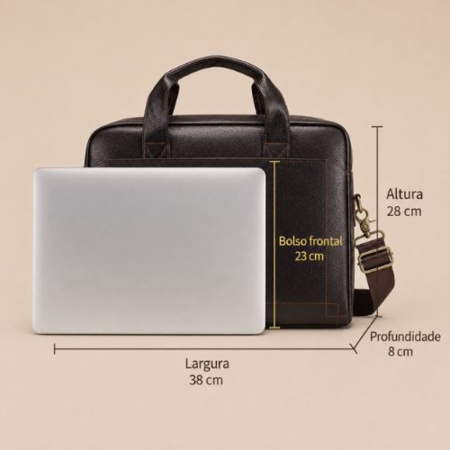 Pasta Executiva Masculina de Couro Legítimo Executive Slim Unbu - mlt28