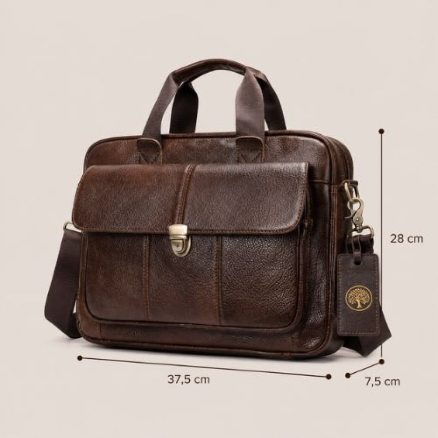 Pasta Executiva Masculina de Couro Legítimo Monarch Unbu - mlt25