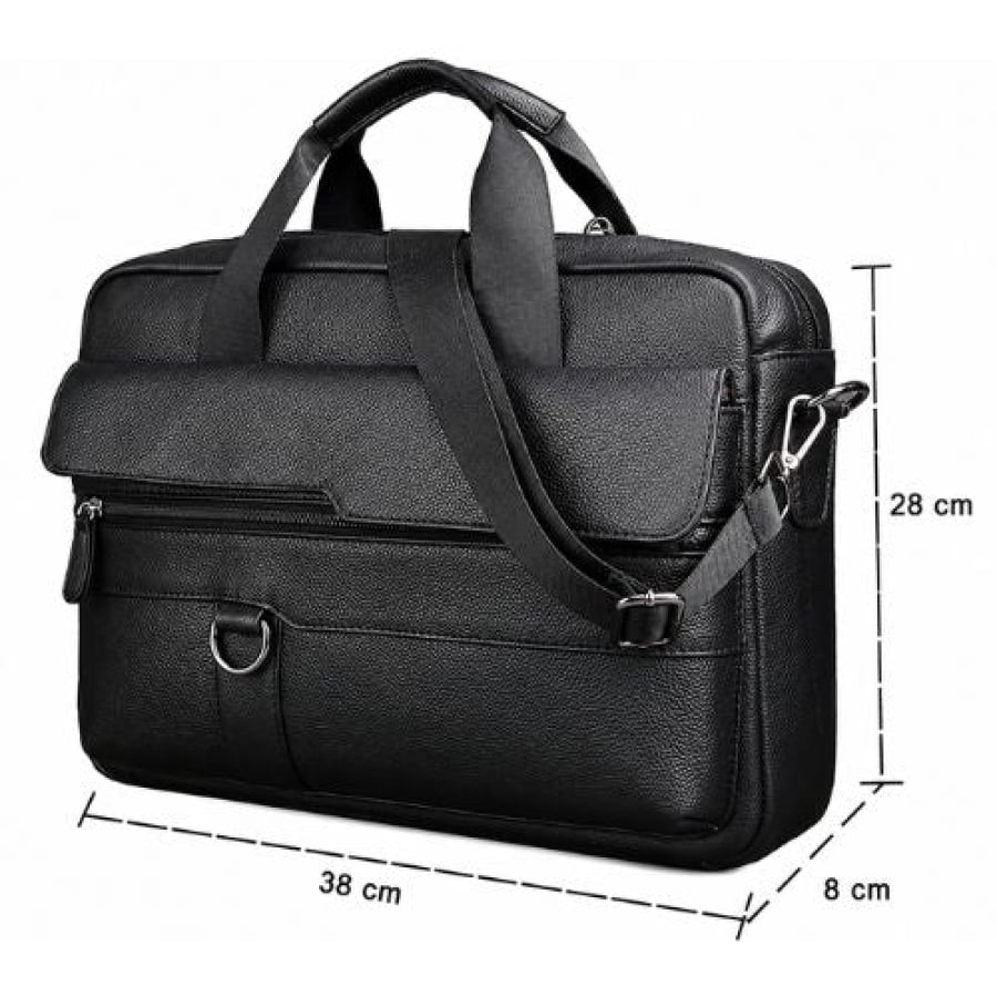 Pasta Executiva Masculina de Couro Legítimo Organizer Unbu - Preta - mlt26