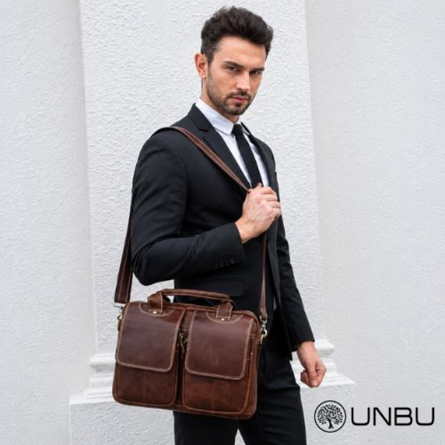 Pasta Executiva Masculina de Couro Legítimo Oxford Unbu - mlt24