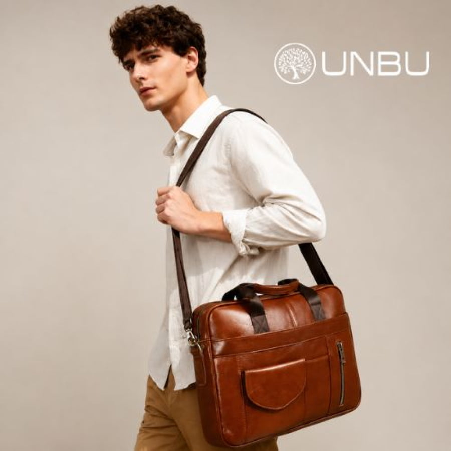 Pasta Executiva Masculina de Couro Legítimo Windsor Unbu - mlt22