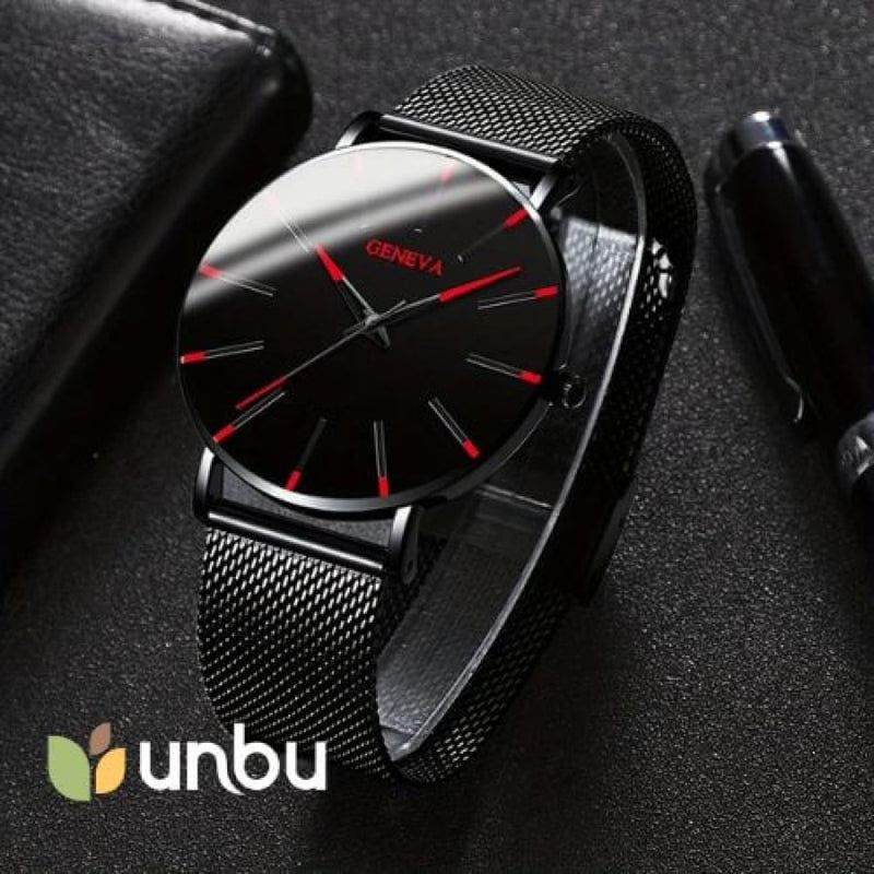 Relógio Masculino Geneva Black Conjunto Com 4 Pulseiras Cloc101