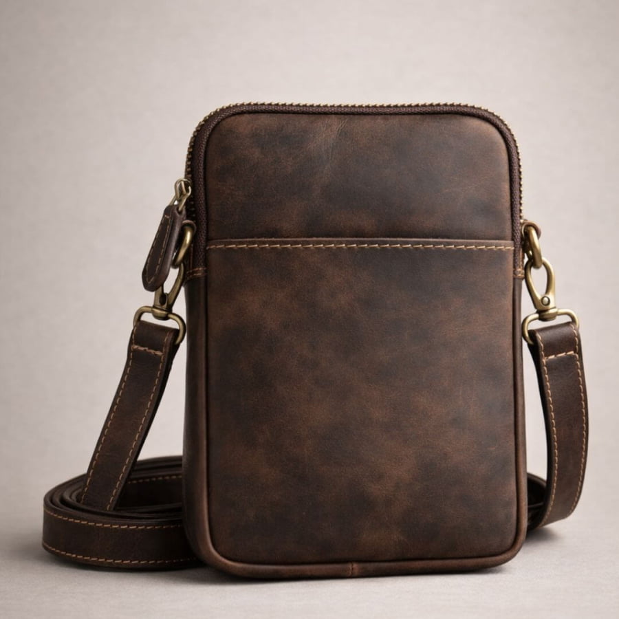 Shoulder Bag Artesanal de Couro Legítimo Minimalista bagm01