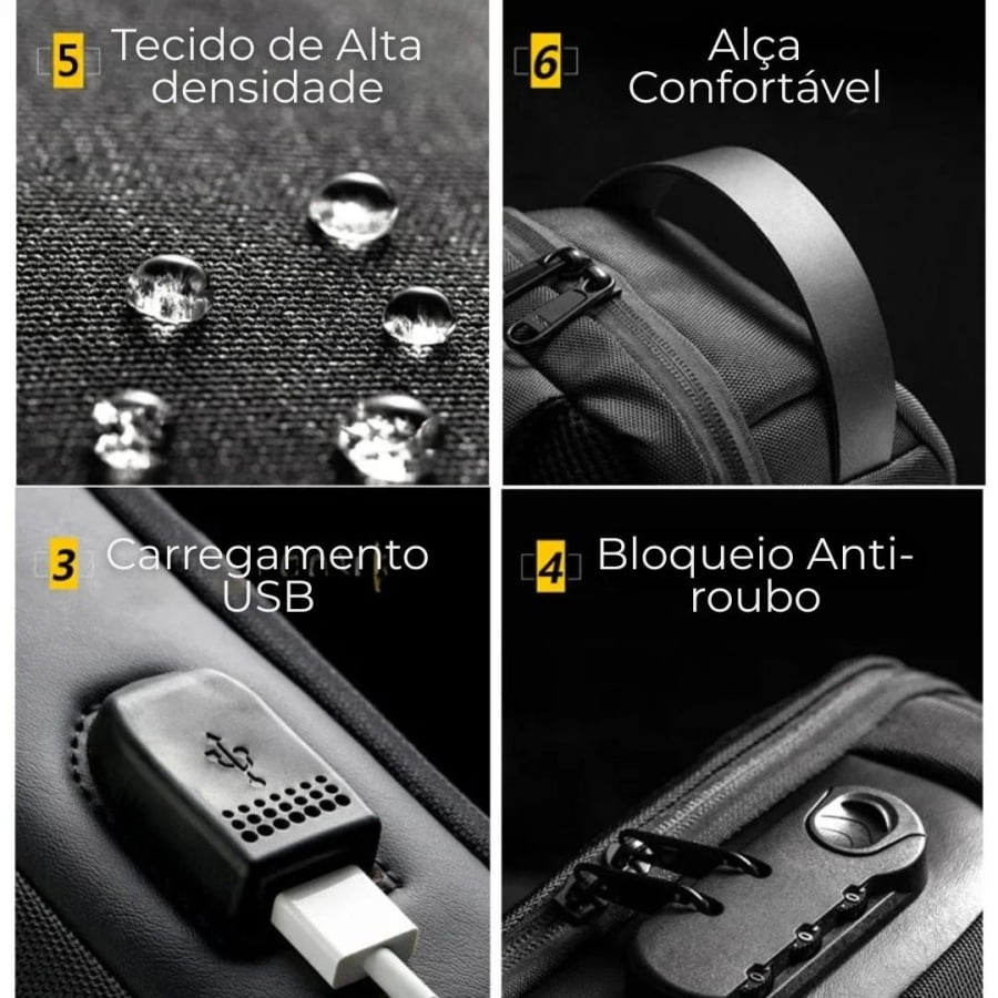 Shoulder Bag Tática Masculina – Bolsa Transversal Estilo Militar Resistente e Compacta bagm500