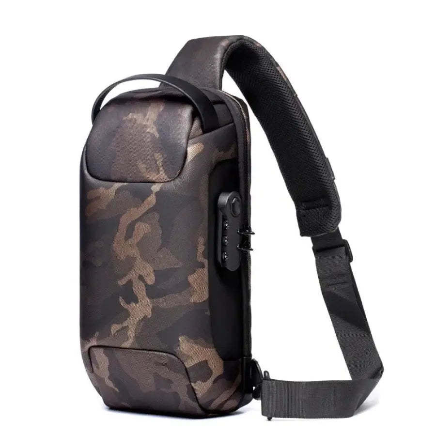 Shoulder Bag Tática Masculina – Bolsa Transversal Estilo Militar Resistente e Compacta Camuflado bagm500