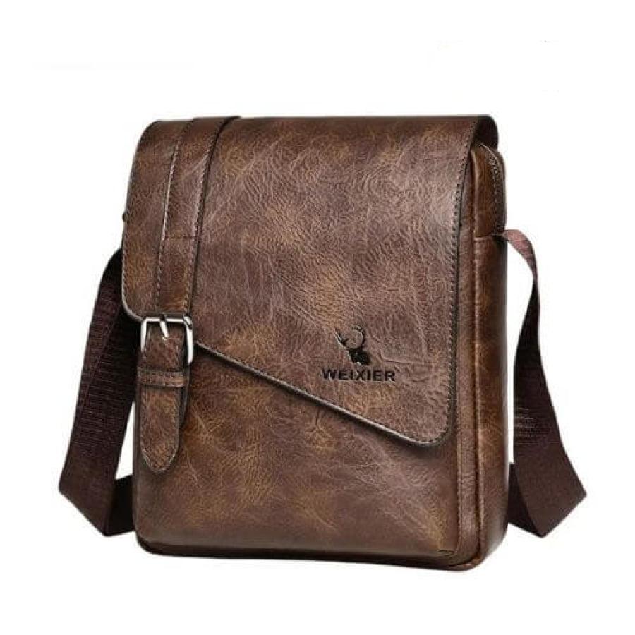 Bolsa Carteiro Transversal Couro Weixier Retrô