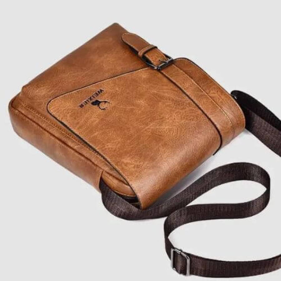 Bolsa Carteiro Transversal Couro Weixier Retrô