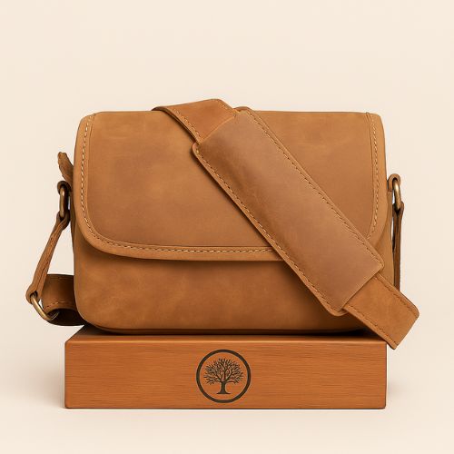 Bolsa Crossbody Transversal Masculina de Couro Legítimo Retrô