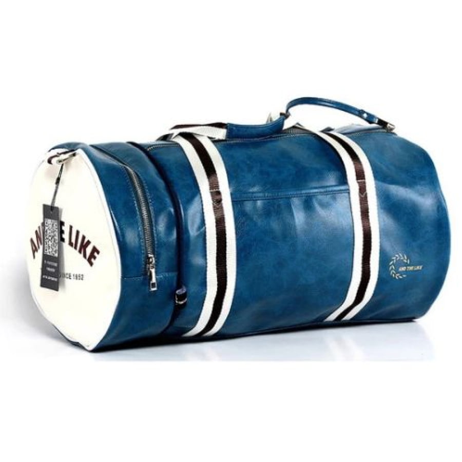 Bolsa De Viagem Couro Esportiva Azul Bagm403