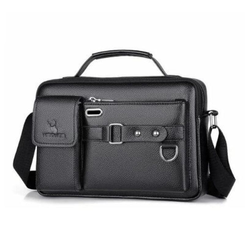 Bolsa Tiracolo Transversal Mensageiro Couro Weixier Preto Bagm300