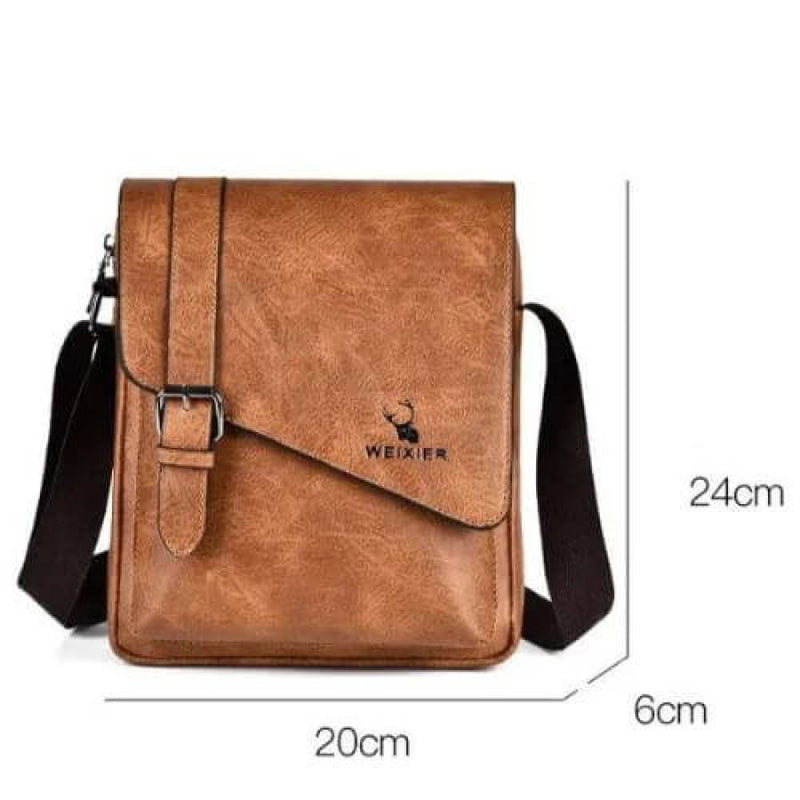 Bolsa Tiracolo Transversal Mensageiro Couro Weixier Retrô Bagm301