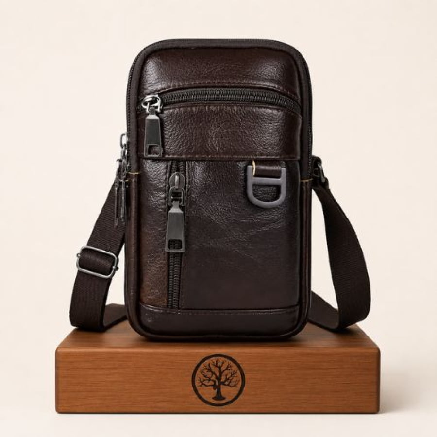 Bolsa Transversal Artesanal Couro Legítimo Label Unbu - Artesanal - bagm1004