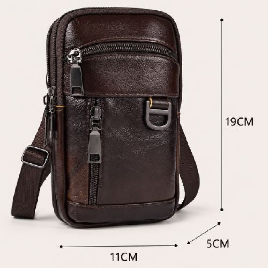 Bolsa Transversal Artesanal Couro Legítimo Label Unbu - Artesanal - bagm1004