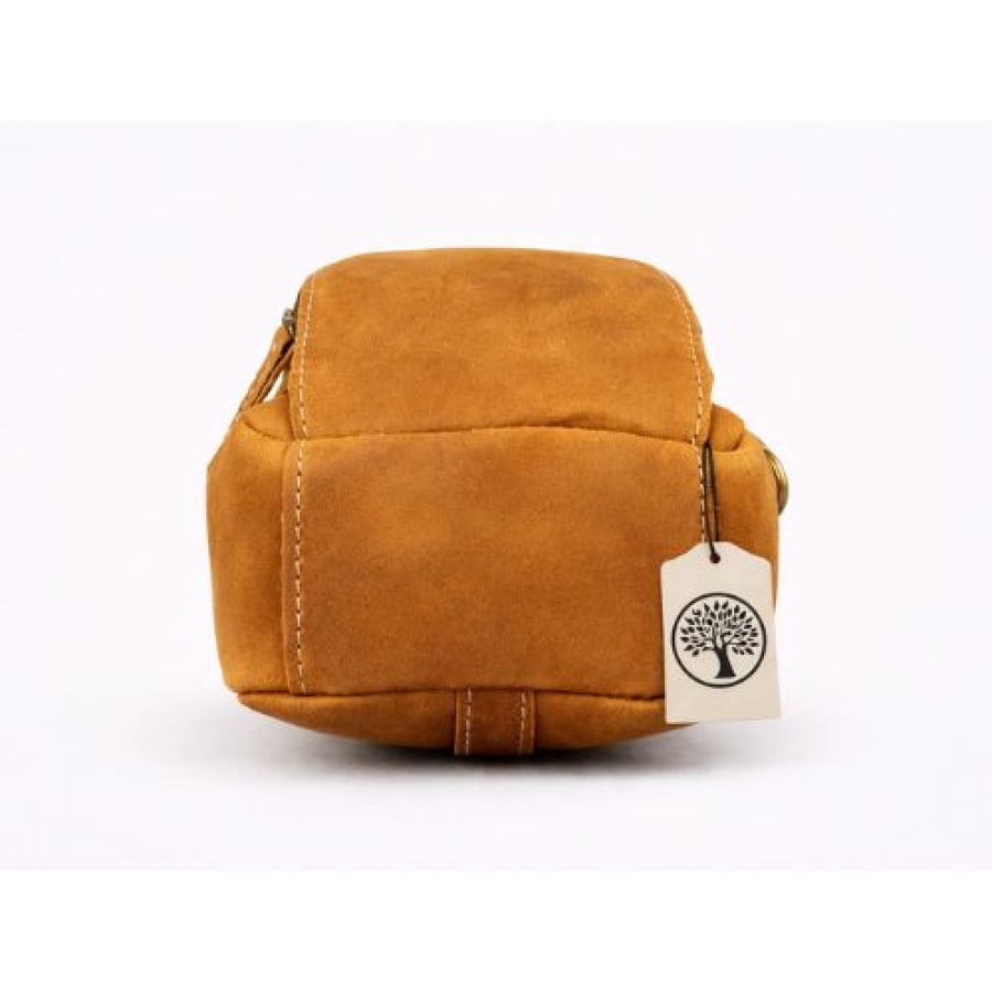 Bolsa Transversal Crossbody Artesanal em Couro Rústico Bucket bagm1002