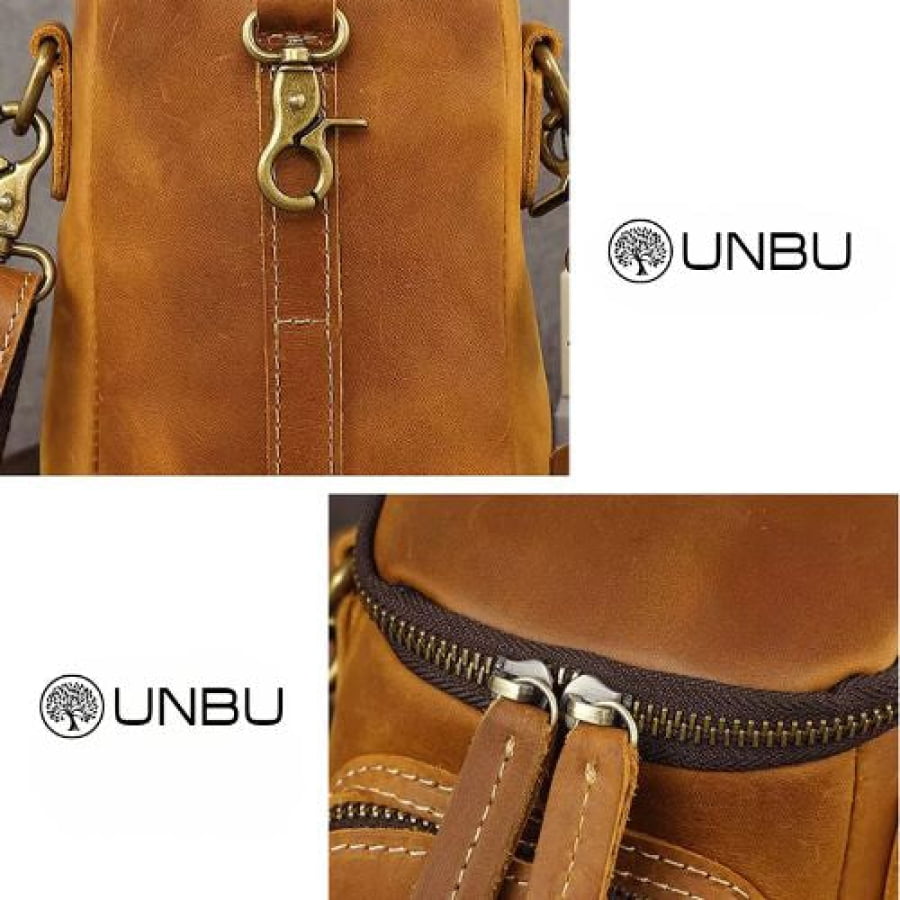 Bolsa Transversal Crossbody Artesanal em Couro Rústico Bucket bagm1002