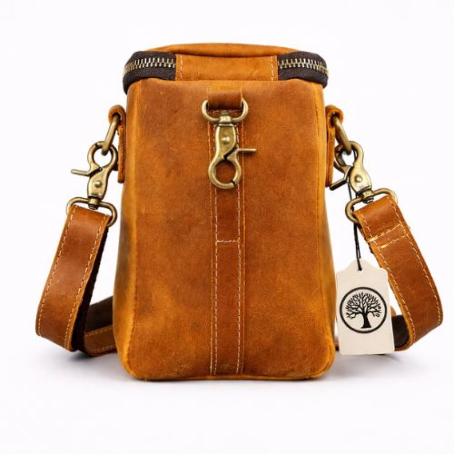 Bolsa Transversal Crossbody Artesanal em Couro Rústico Bucket bagm1002