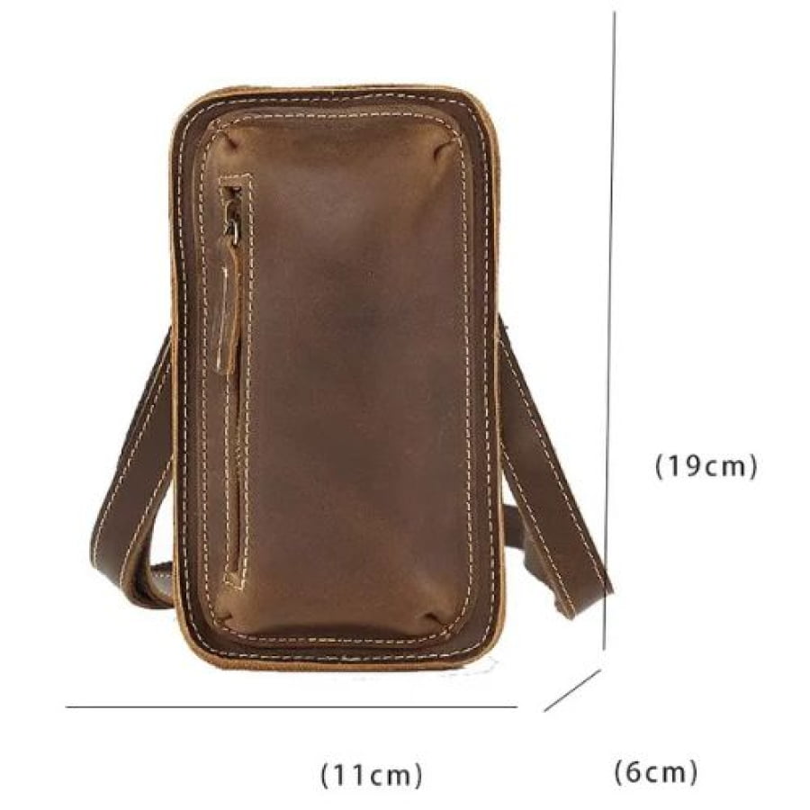 Bolsa Transversal de Ombro Artesanal em Couro Rústico bagm1001