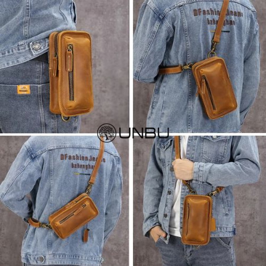 Bolsa Transversal de Ombro Artesanal em Couro Rústico bagm1001