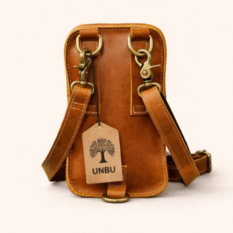 Bolsa Transversal de Ombro Artesanal em Couro Rústico bagm1001