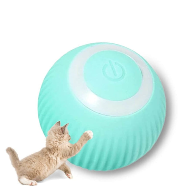 Bola de brinquedo interativa inteligente para gatos, bola giratória  automática de 360° com USB recarregável para animais de estimação  perseguição de exercícios para gatos em ambientes internos (azul)