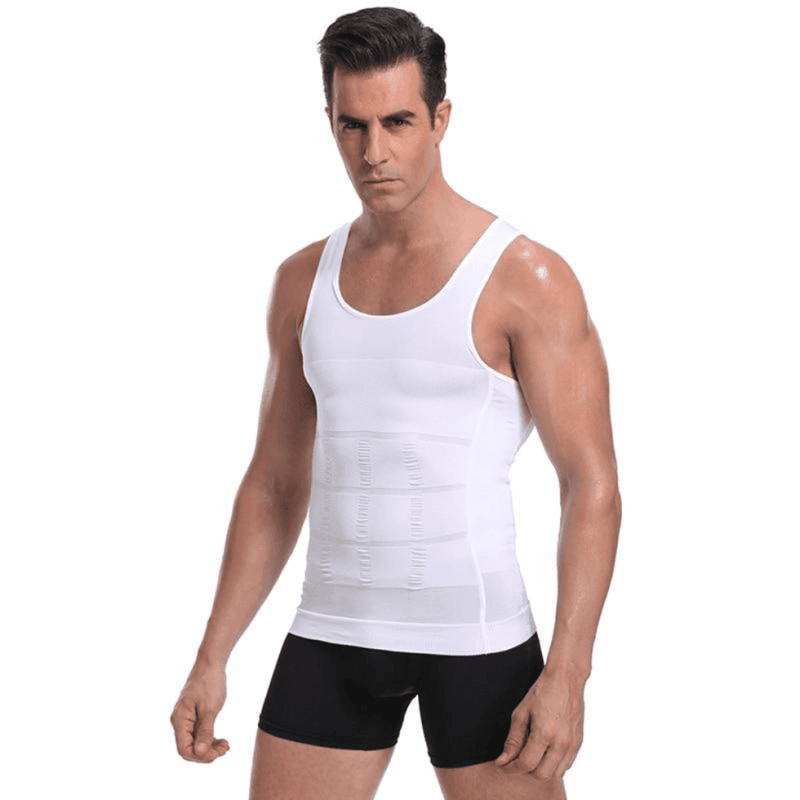 Camisa De Compressão Modeladora Abdominal Masculina Camiseta Regata / Branco P 200001873