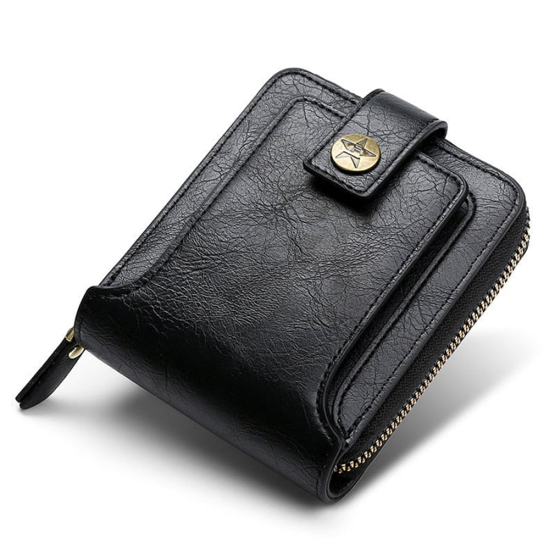 Carteira Masculina Couro Sintético Clutch Com Zíper Preto Cart06