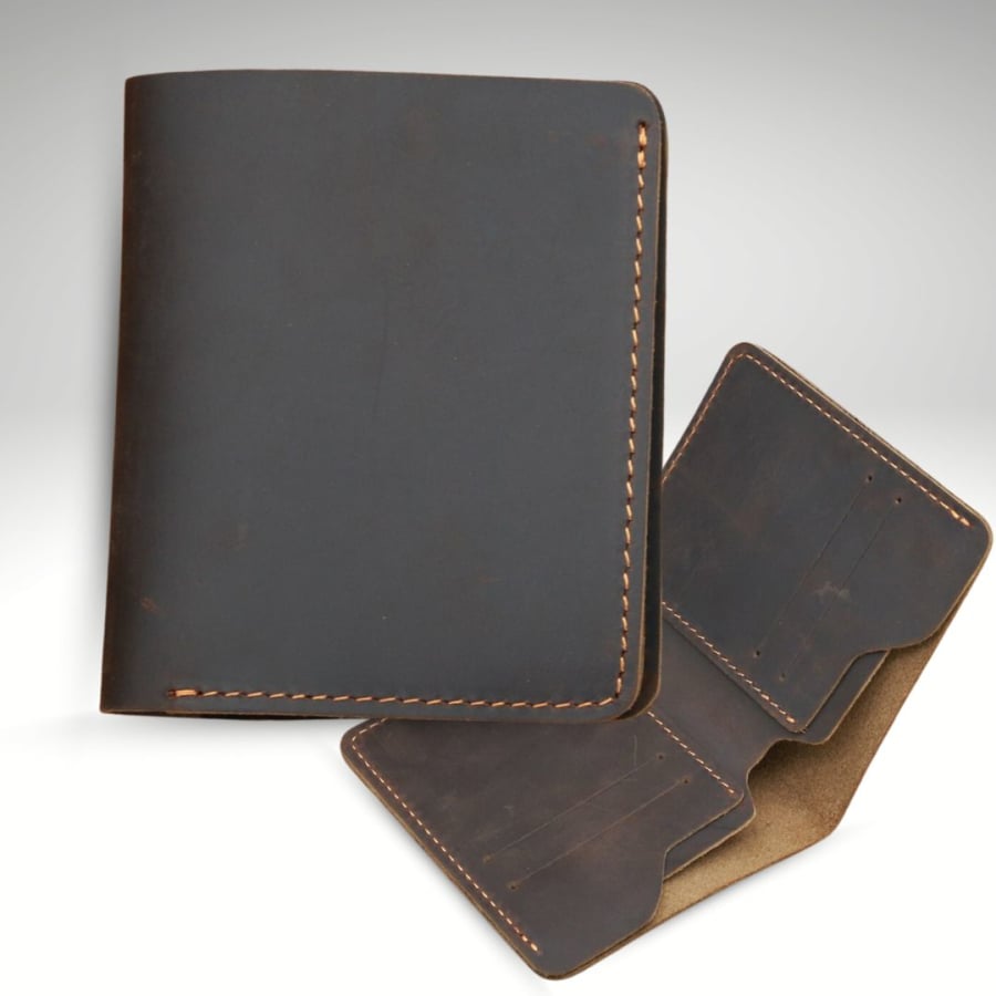 Carteira Masculina Couro Genuíno Vintage Slim